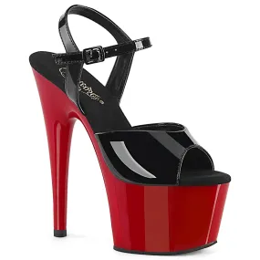 Adore-709 Black Patent / Red, 7" Heels