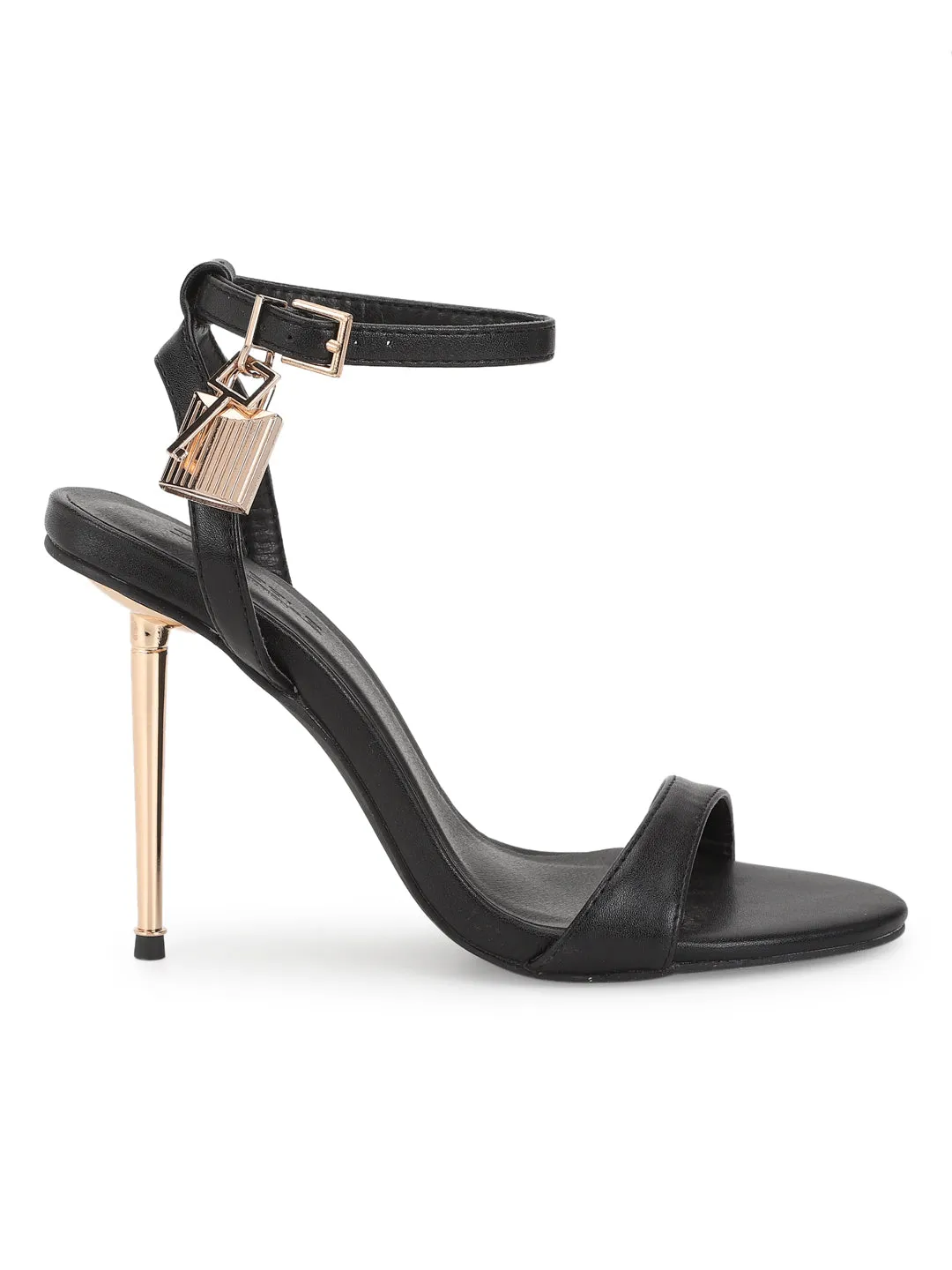 Black PU Buckle Stiletto Sandals (TC-TB2-BLK)