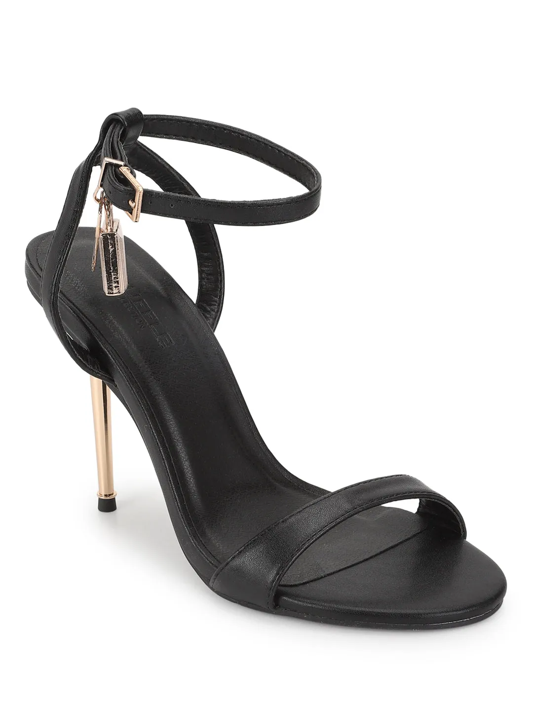 Black PU Buckle Stiletto Sandals (TC-TB2-BLK)