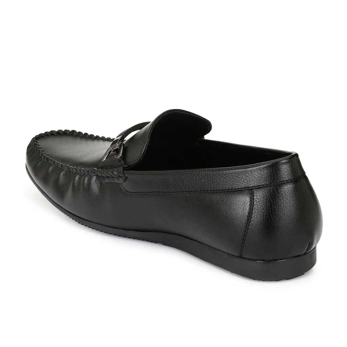 Black Stylish Buckle Loafers