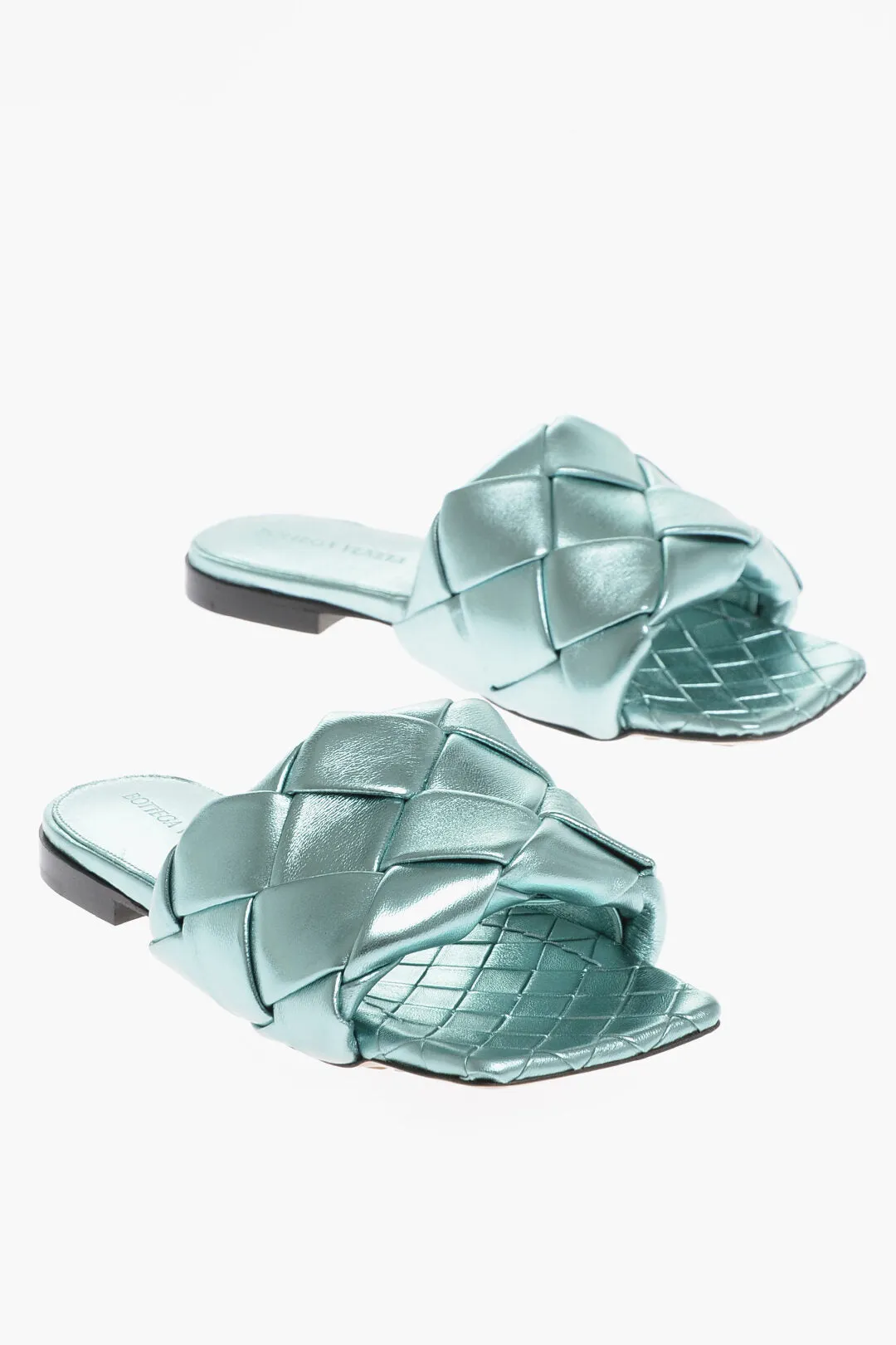 Bottega Veneta Metallized Leather LIDO Slides