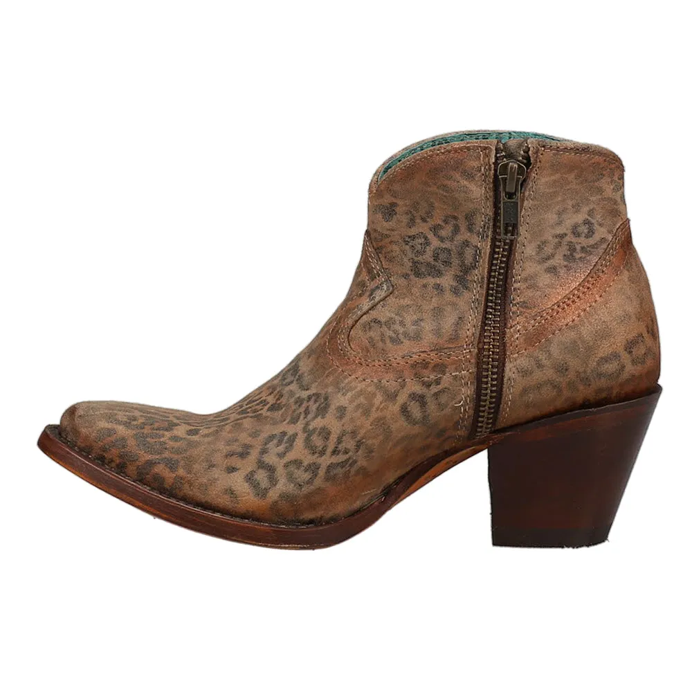 Cheetah Suede Pointed Toe Cowboy Booties