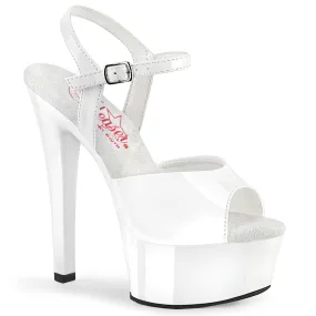 Gleam-609 White Patent Comfort Width, 6" Heel