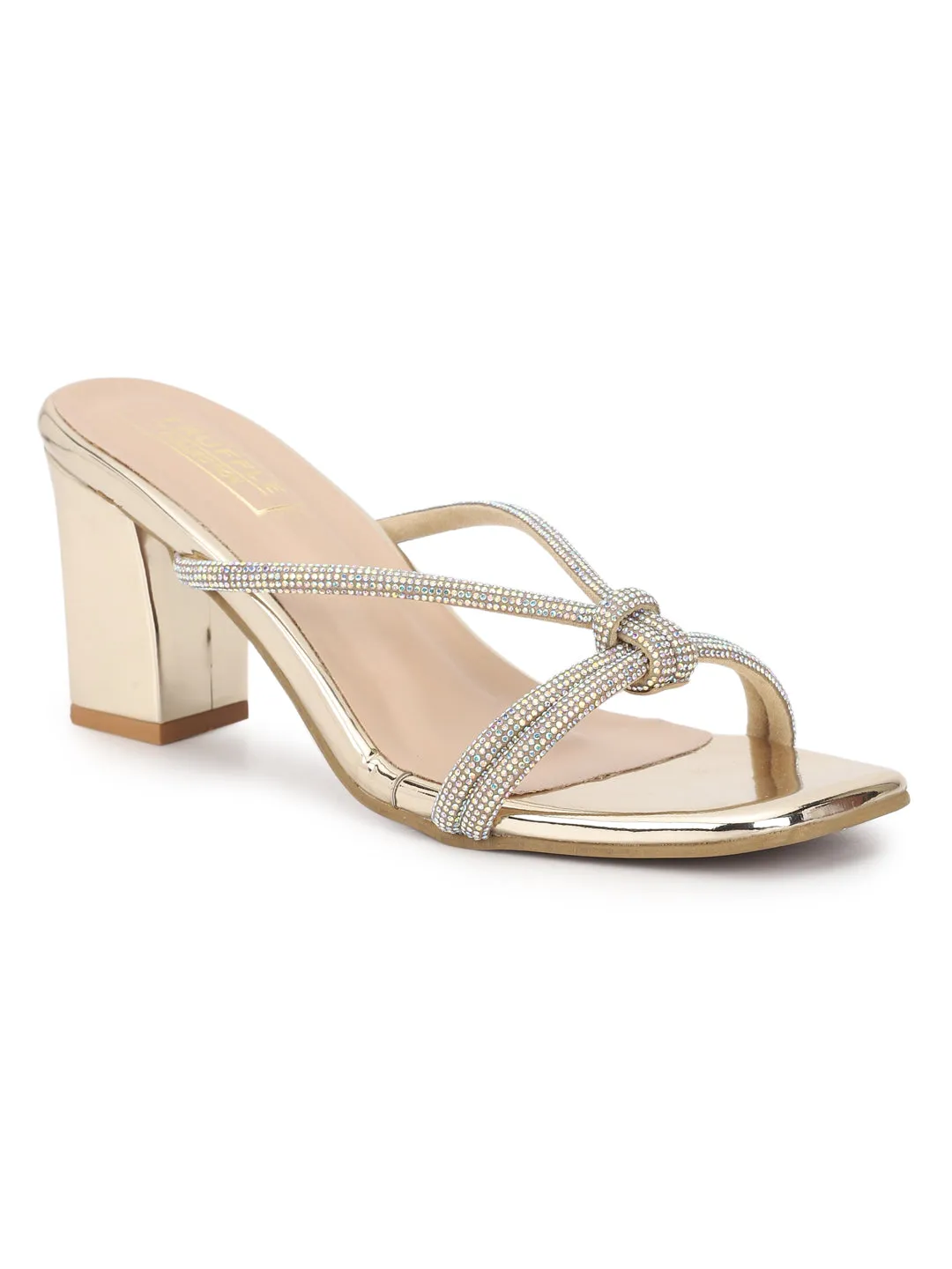 Gold Patent Block Sandals (TC-REN-N-1142-GLD)