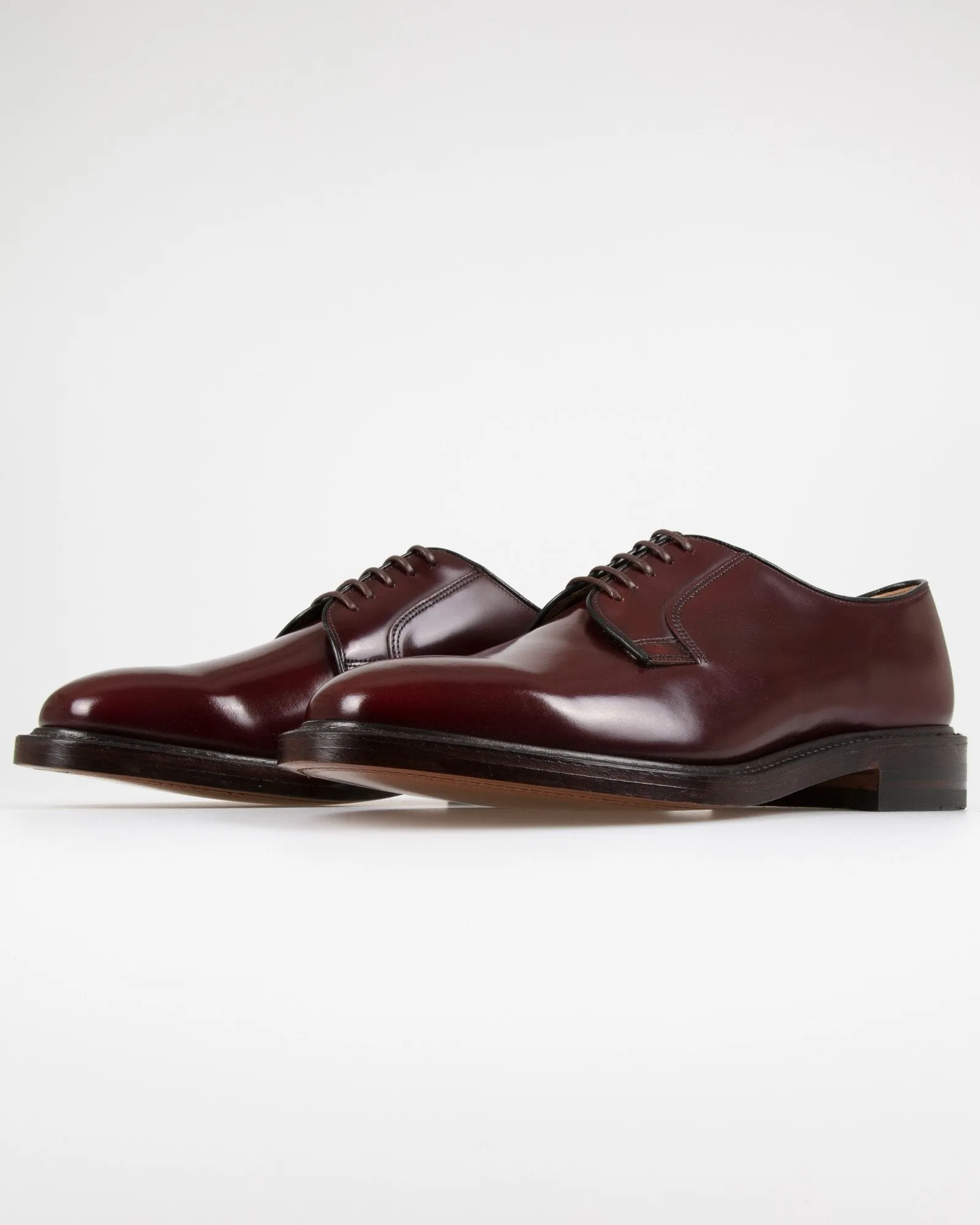 Loake Professional 771T Polished Plain Derby Shoe - Burgundy