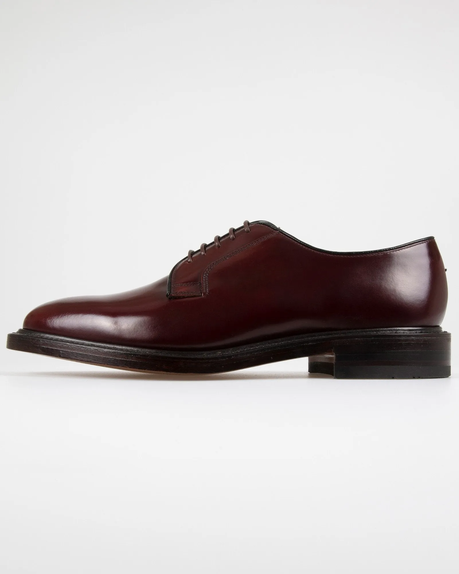 Loake Professional 771T Polished Plain Derby Shoe - Burgundy