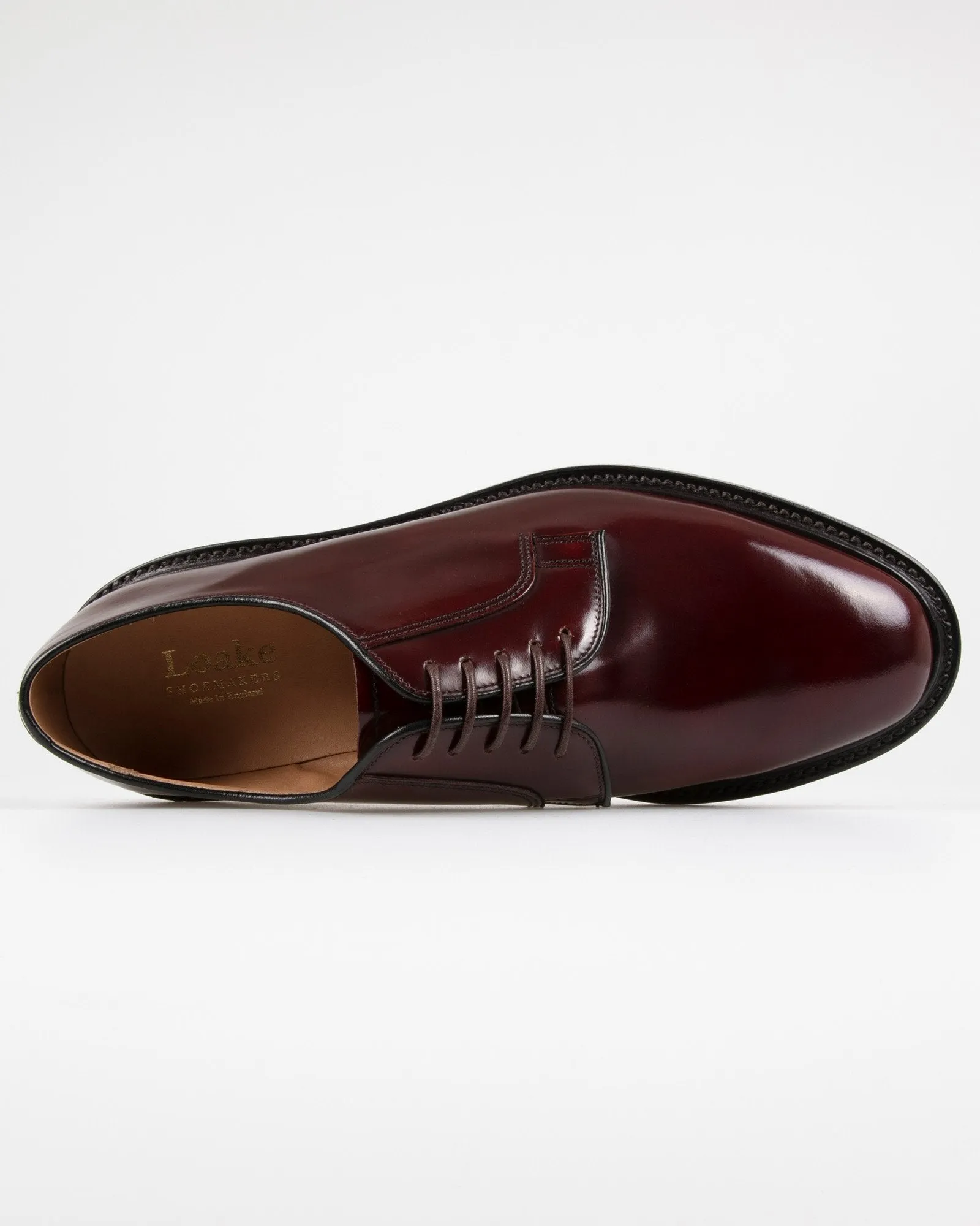 Loake Professional 771T Polished Plain Derby Shoe - Burgundy