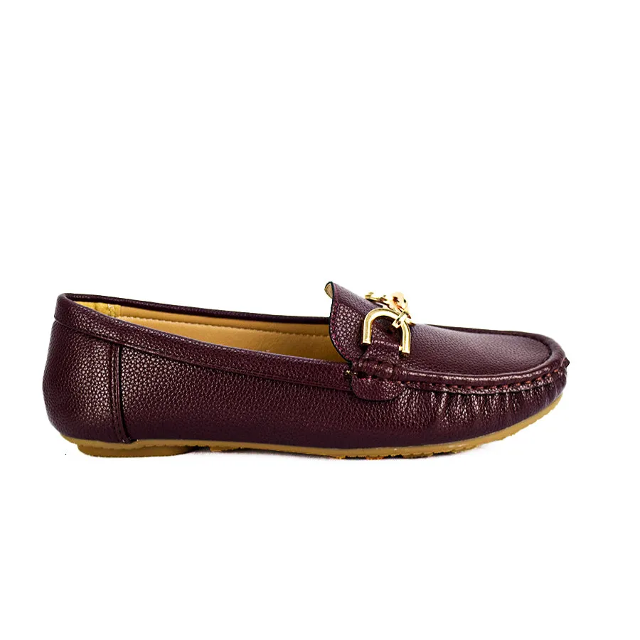 LX 25510 GRAY/DARK-BROWN LOAFERS FLATS