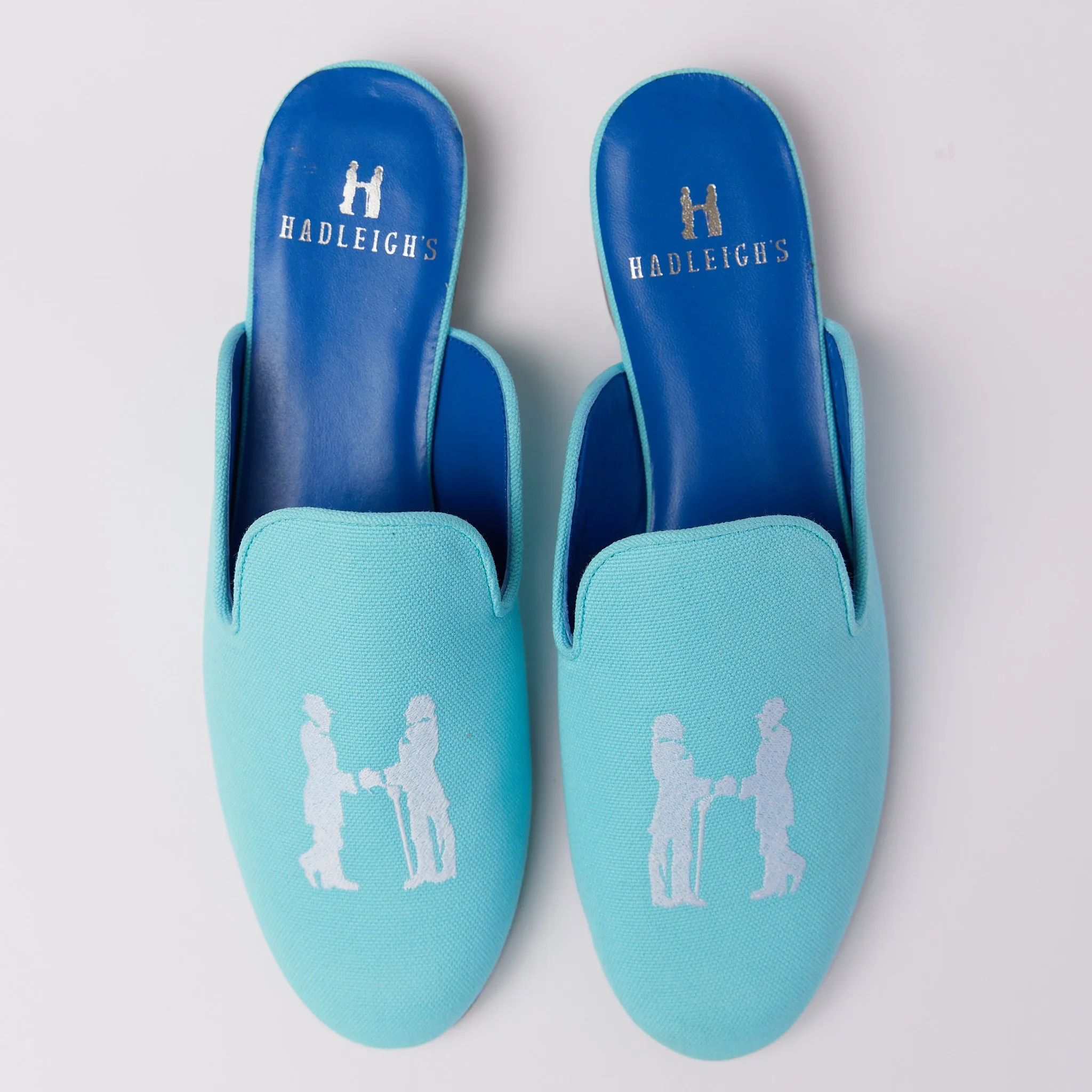 Mule in Aqua with White Logo