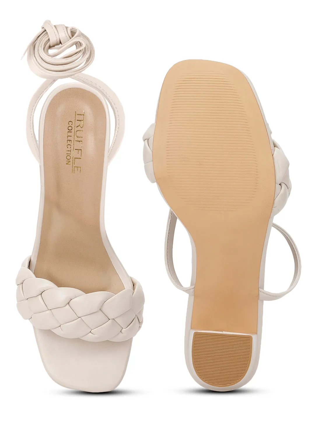 Nude PU Lace-Up Block Sandals (TC-SLC-CR022-NUD)