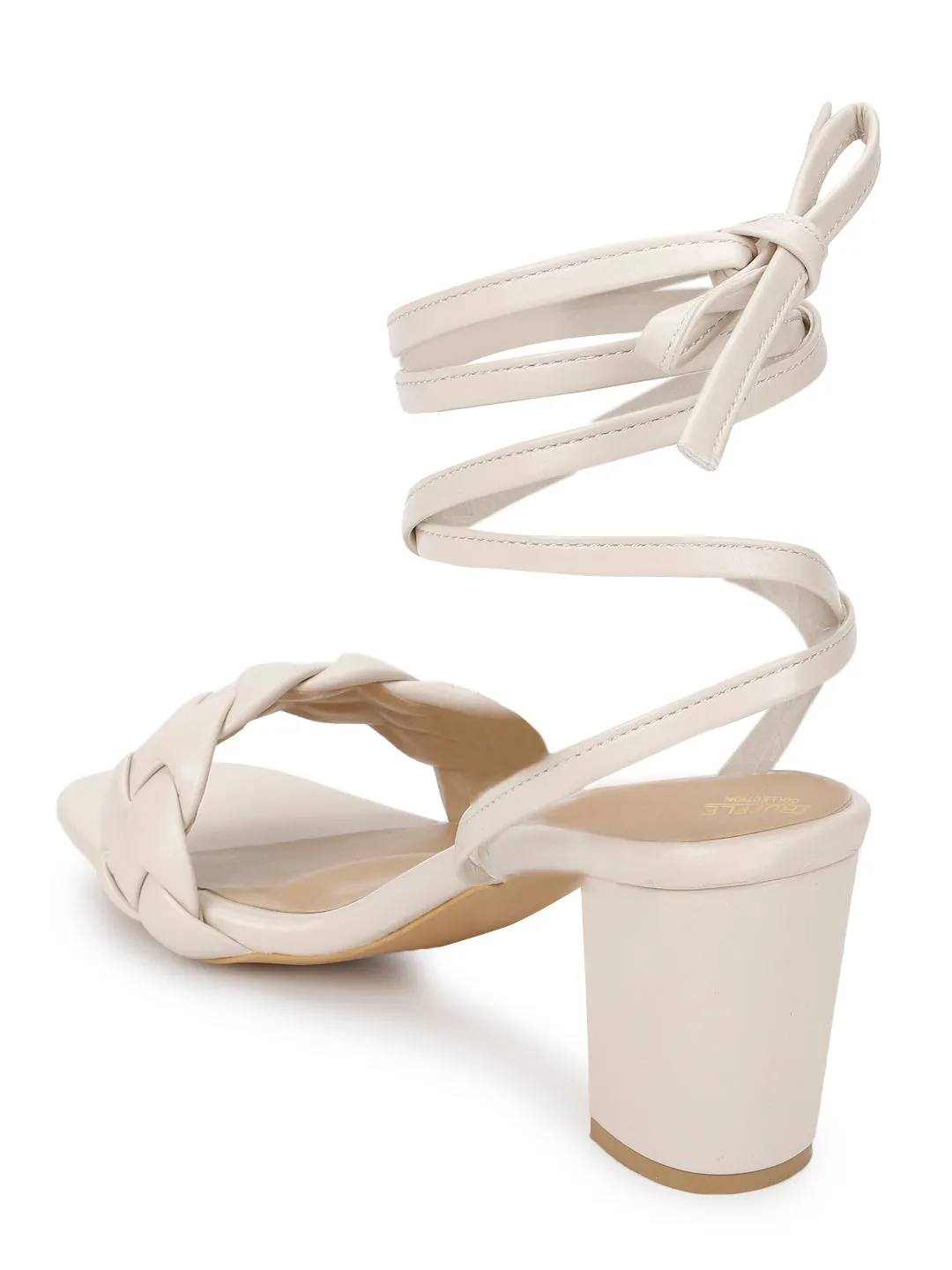 Nude PU Lace-Up Block Sandals (TC-SLC-CR022-NUD)