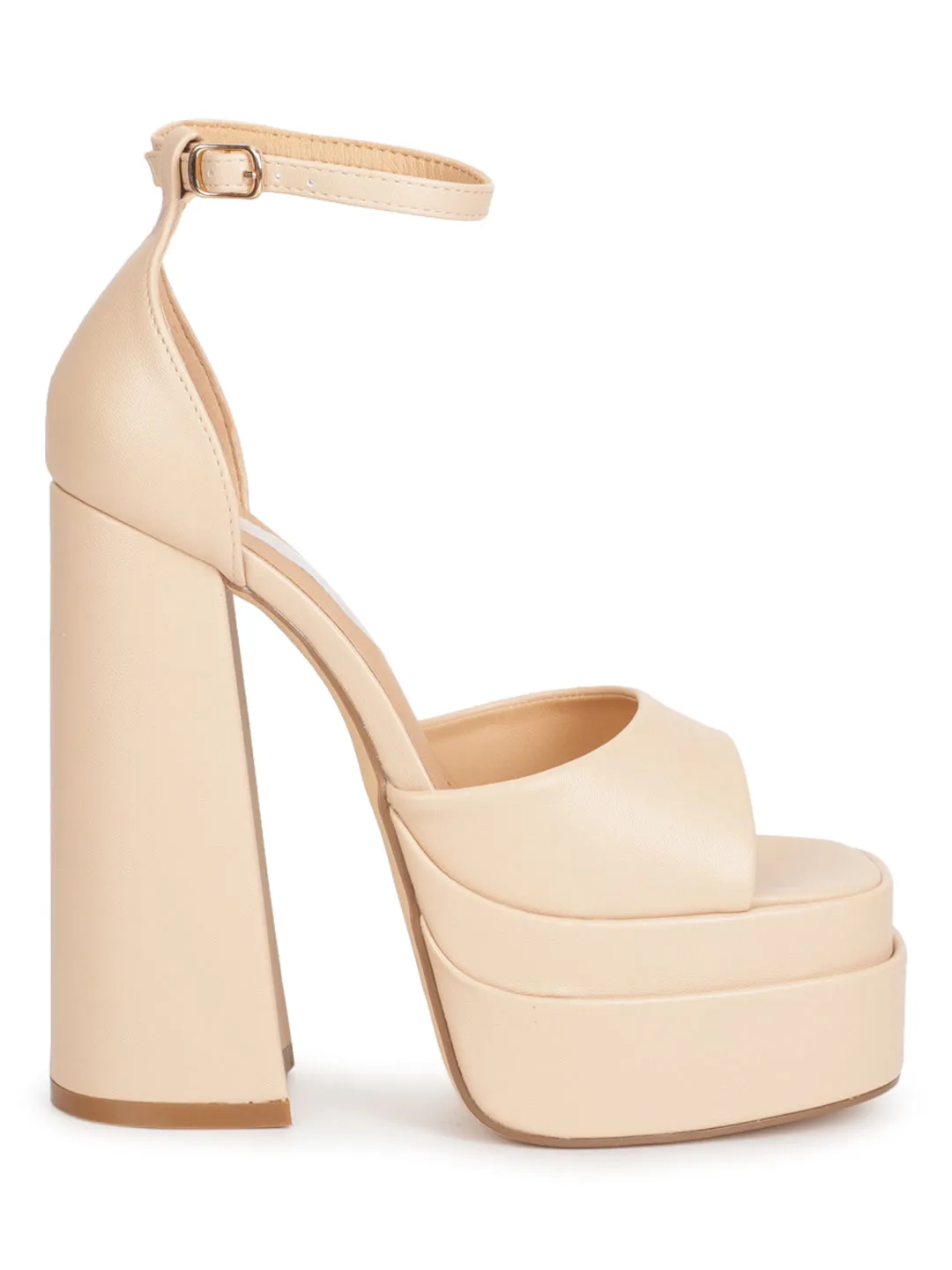 Nude PU Strappy Block Sandals (TC-GOWN2-NUD)