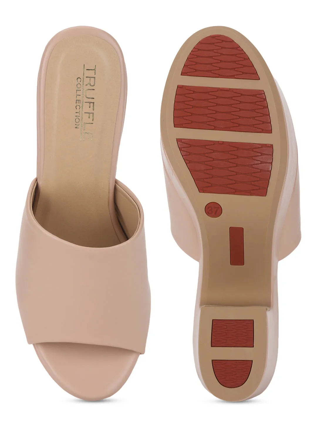 Nude PU Wide Strap High Block Heel Mules (TC-ST-1255-NUD)