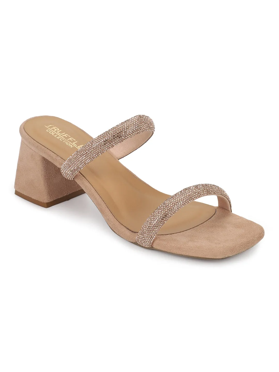 Nude Suede Diamante Block Heel Mules (TC-ST-1335-NUD)