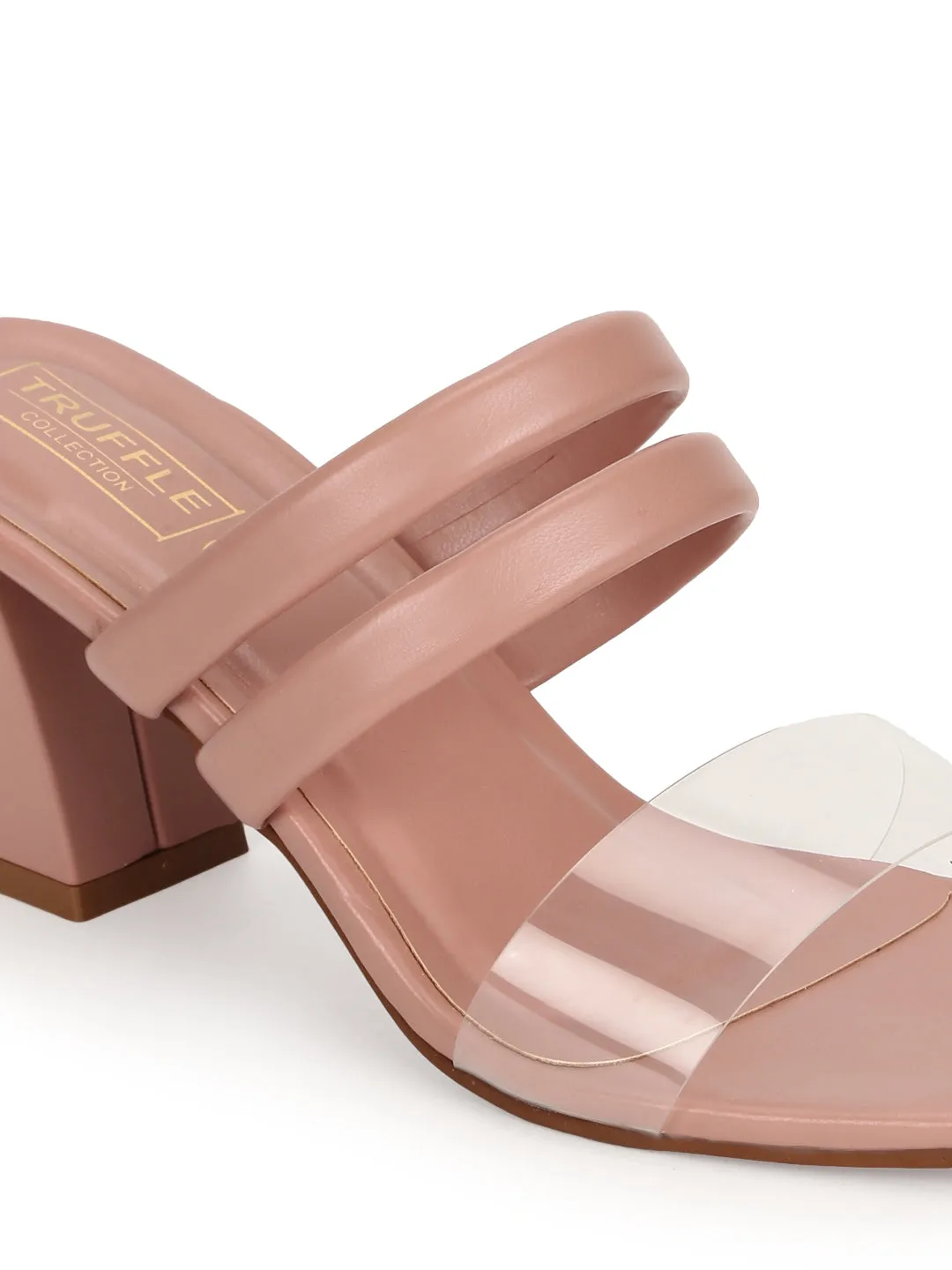 Pink PU Perspex Clear Block Heel Mules (TC-SLC-R-516-PNK)