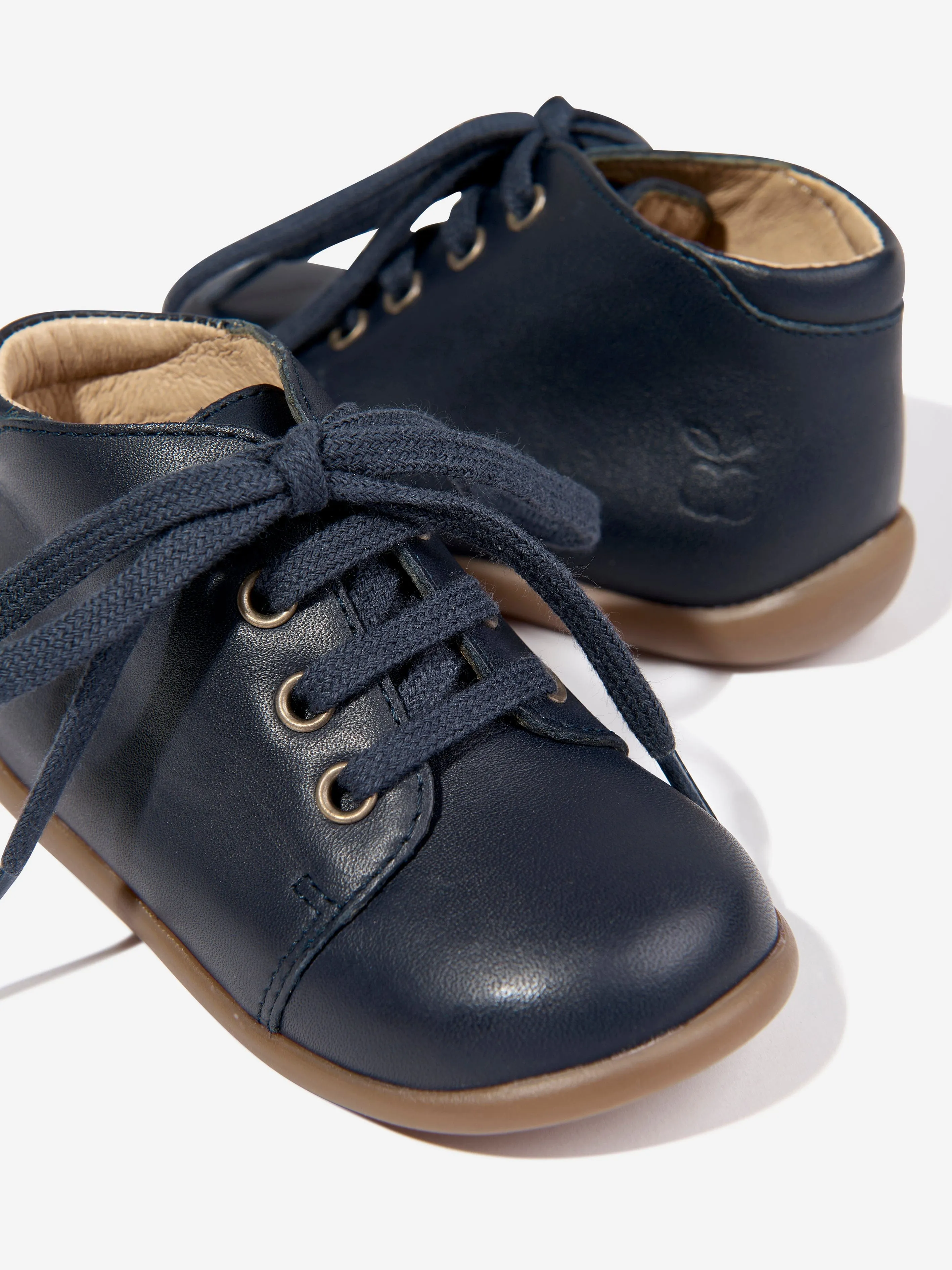 Pom D'Api Kids Leather Stand Up Boots in Navy