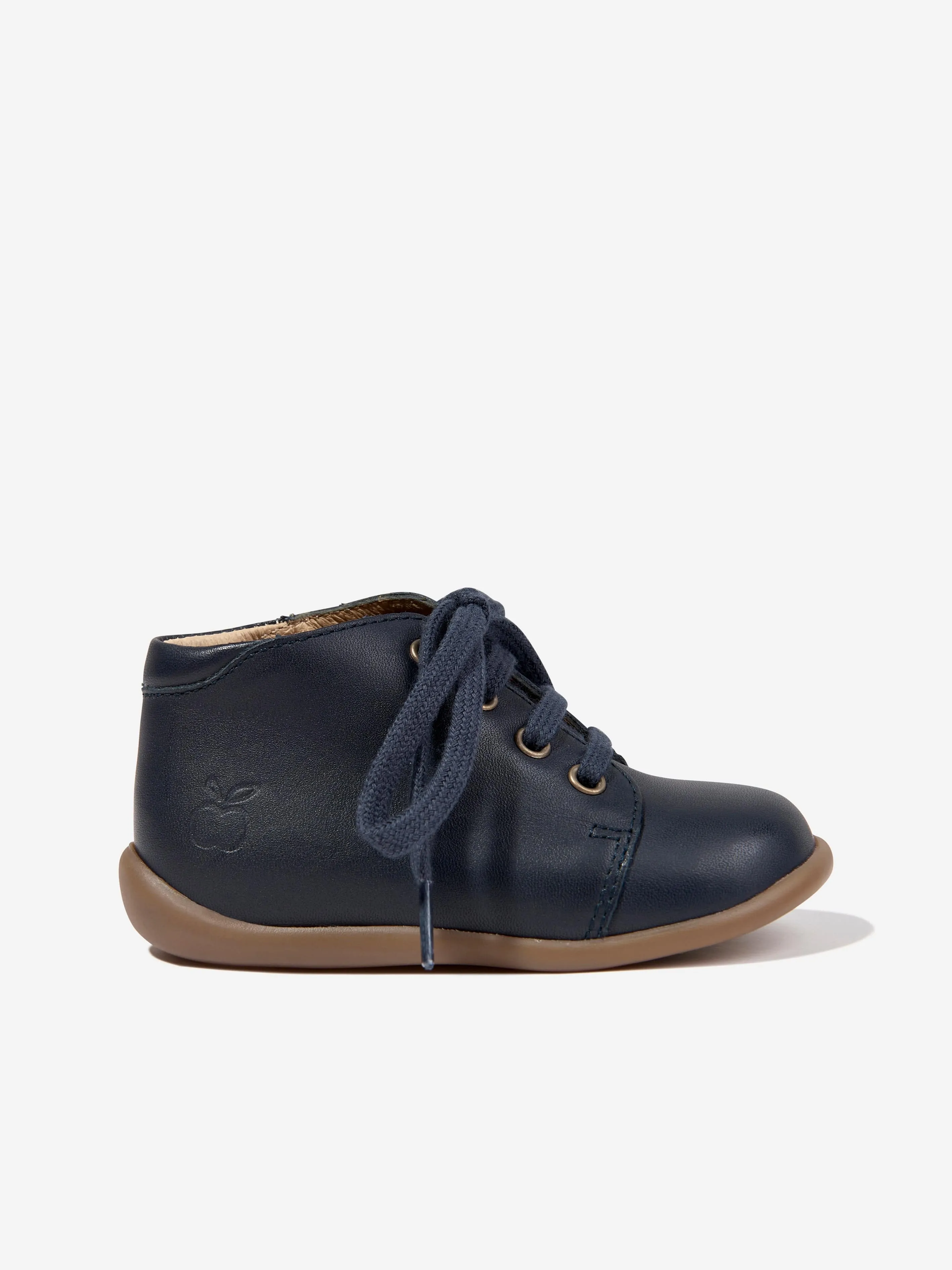 Pom D'Api Kids Leather Stand Up Boots in Navy