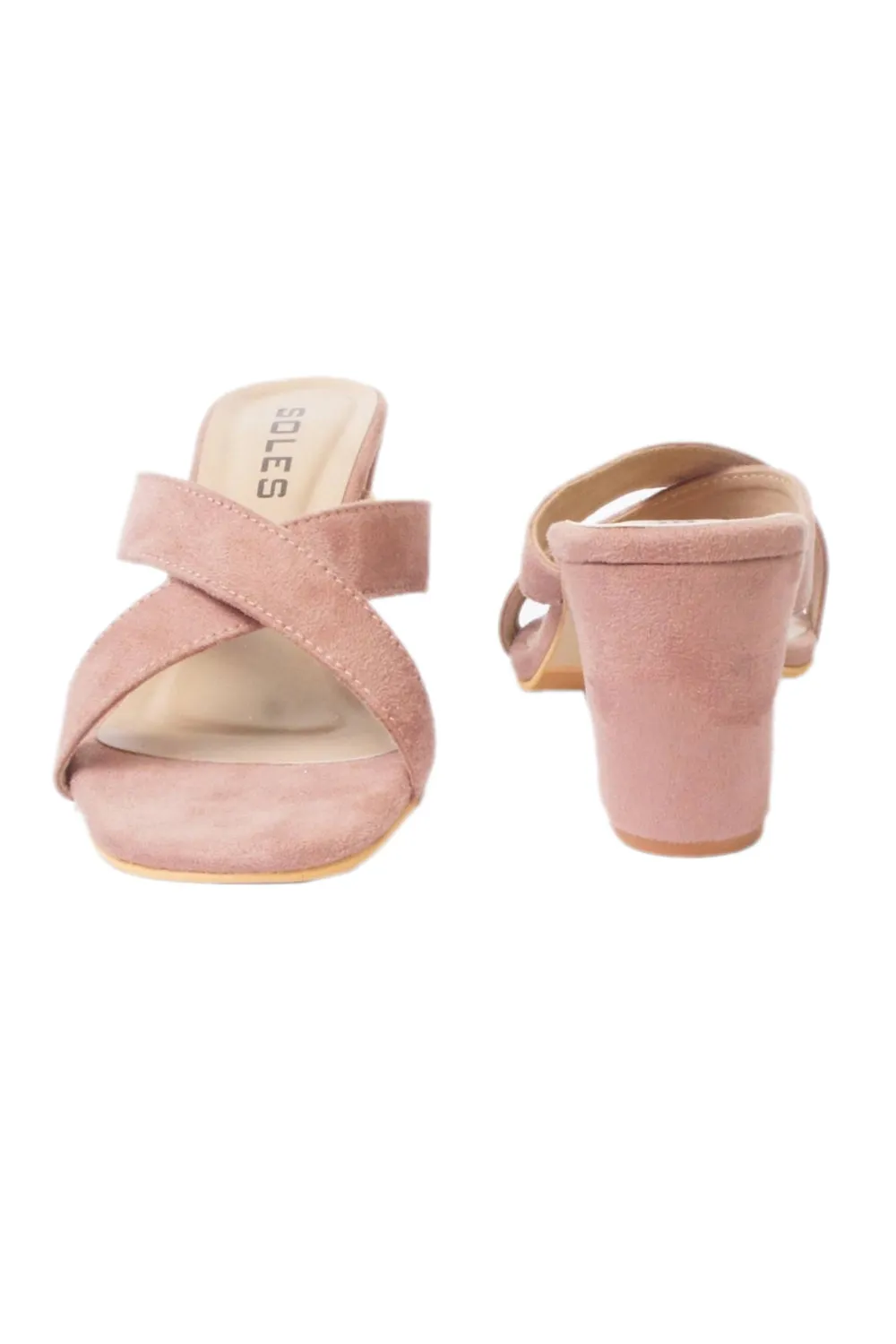 SOLES Pink Block Heels - Feminine & Stylish Footwear