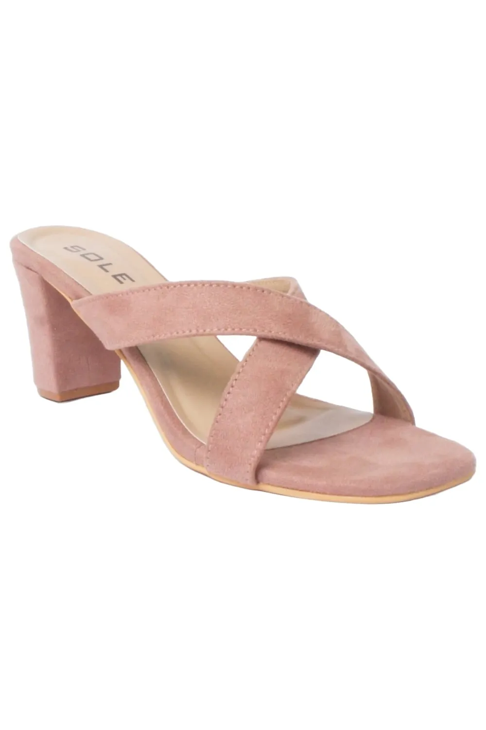 SOLES Pink Block Heels - Feminine & Stylish Footwear