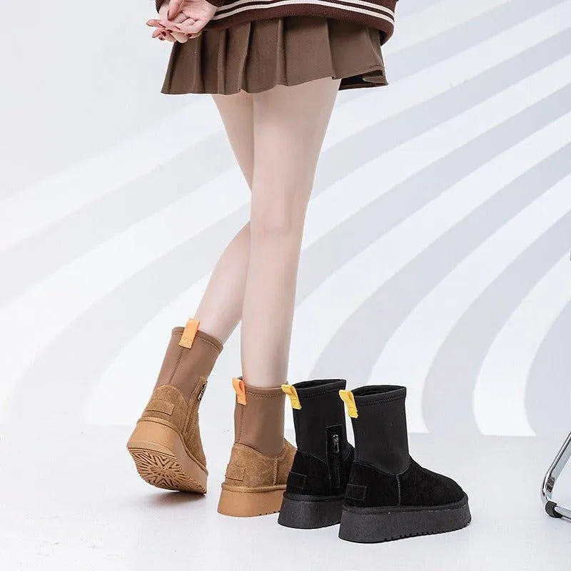 Wide Width Fashionable Women's Round Toe Boots