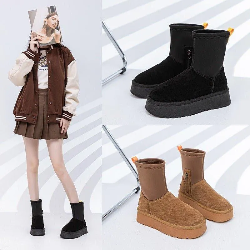 Wide Width Fashionable Women's Round Toe Boots